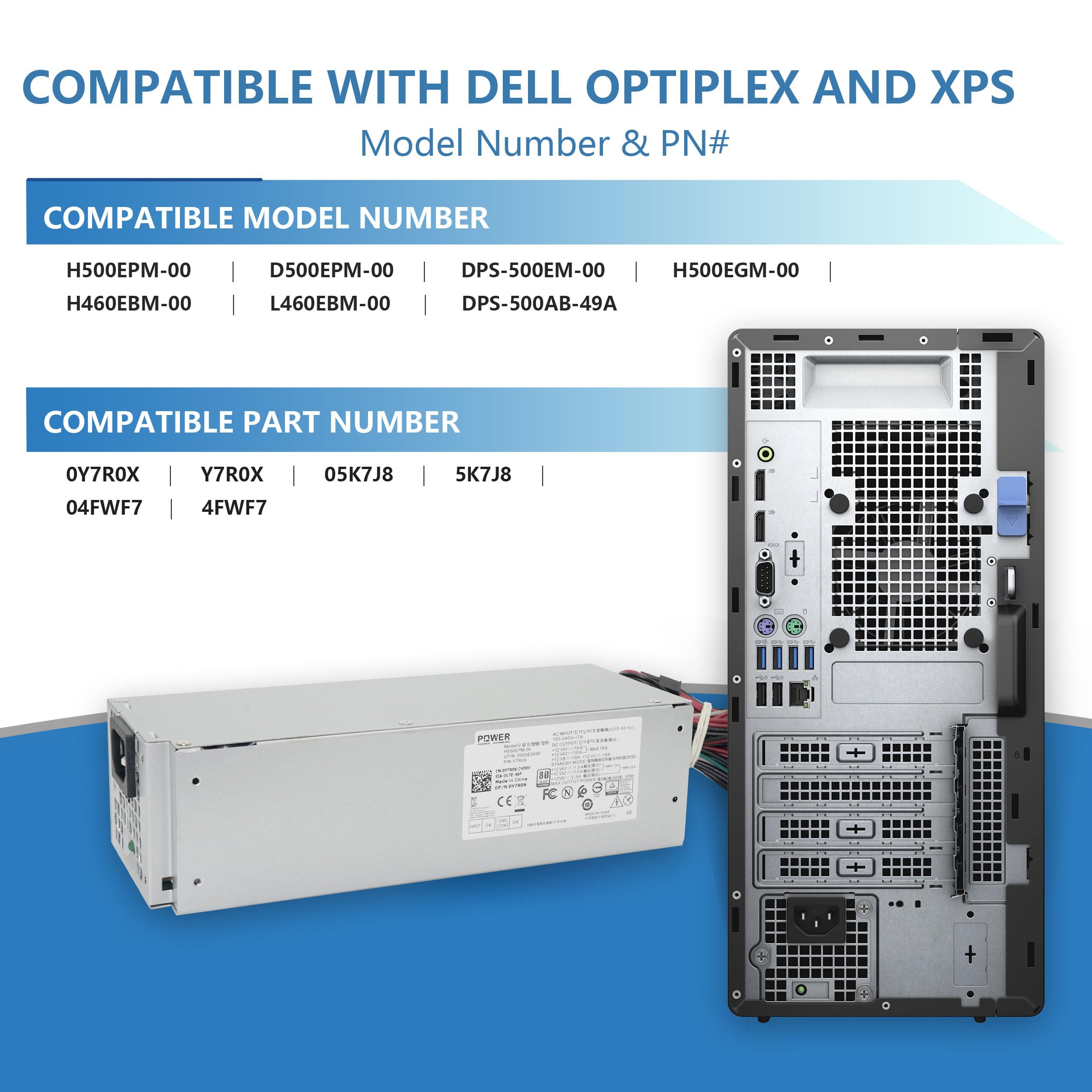 DELL 500W 電源ユニット D500EPM-00 099TPH Amazon.com: POINWER H500EPM-00 H460EBM-00 D500EPM-00 5K7J8 Y7R0X
